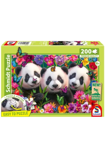 Puzzle PQ 200 el. Trzy pandy