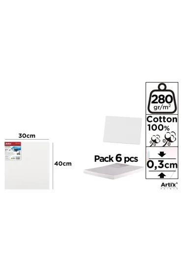 Tablica malarska 30x40x0,3cm 280G/m2 (6 szt)