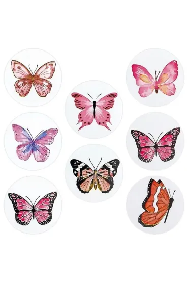 Naklejki papierowe na taśmie Motyle 25mm 500 szt
