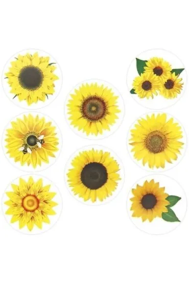 Naklejki papierowe na taśmie Słoneczniki 500 szt