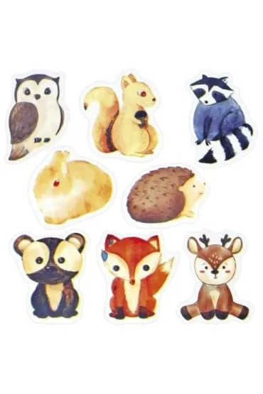 Naklejki papierowe na taśmie Zwierzęta 500 szt