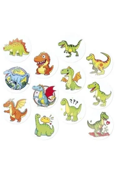Naklejki papierowe na taśmie Dinozaury 500 szt