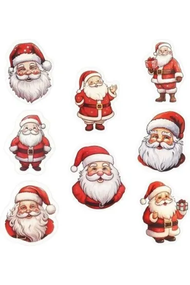 Naklejki papierowe na taśmie Mikołaj 500 szt