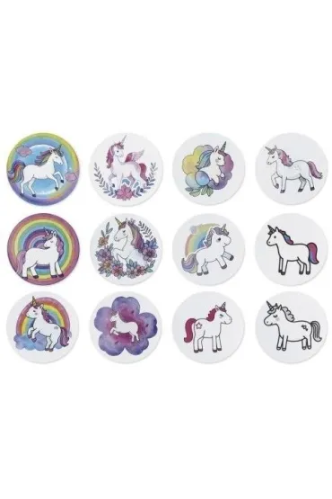 Naklejki papierowe na taśmie Jednorożce 500 szt