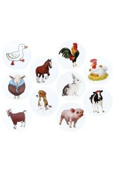 Naklejki papierowe na taśmie Zwierzęta 500 szt