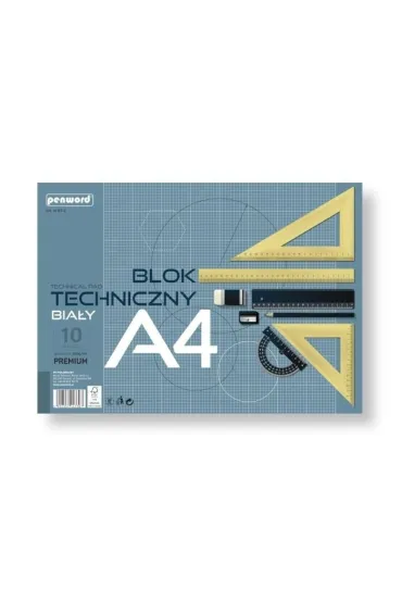 Blok techniczny A4 Premium biały 250g 10 arkuszy
