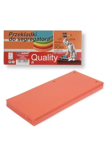 Przekładki do segregatora 100 szt saffron