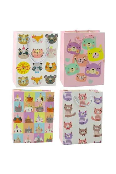 Torebka prezentowa brokatowa 23x18x10,5cm MIX