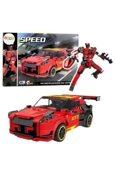  Klocki konstrukcyjne auto 2w1 GT3 czerwone 335el