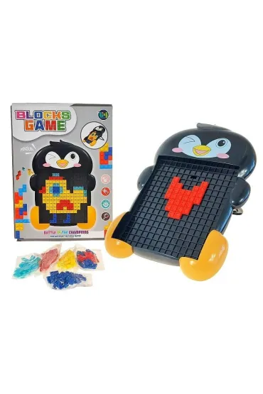  Układanka z klocków wtykanka pingwin