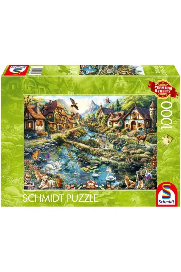 Puzzle PQ 1000 el. Wioska na skraju lasu