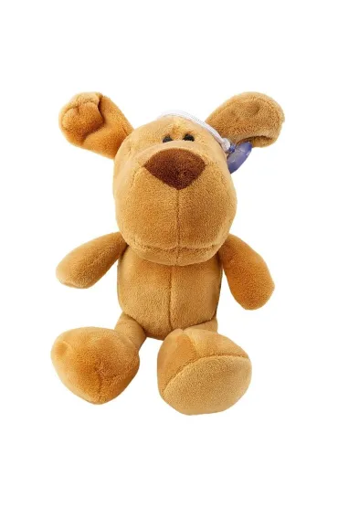 Maskotka przytulanka pies z przyssawką brązowy