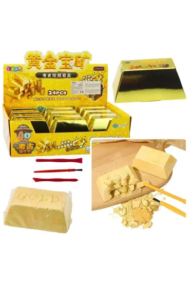 Wykopaliska sztabka złota zestaw archeologiczny