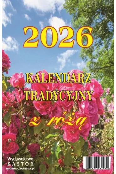 Kalendarz 2026 zdzierak tradycyjny z różą