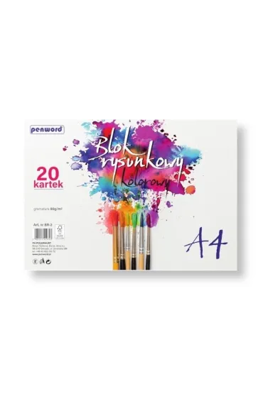 Blok rysunkowy A4 kolor 80g 20 kartek