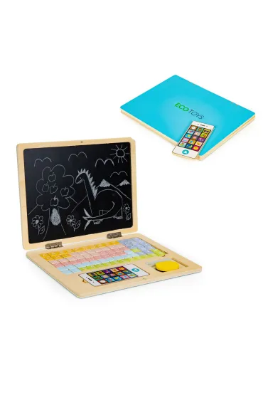 Tablica edukacyjna magnetyczna laptop litery cyfry