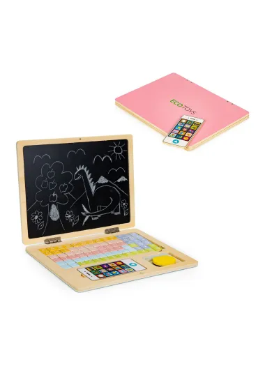 Tablica edukacyjna magnetyczna laptop litery cyfry