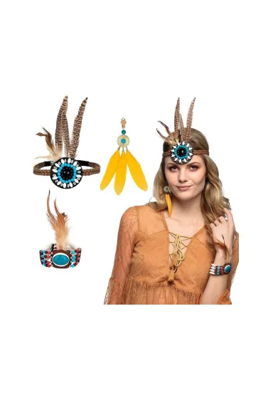 Zestaw Hippie opaska, kolczyki, bransoletka