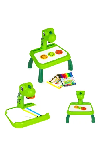 Projektor tablica do rysowania dinozaur 12 flamastrów 24 wzory