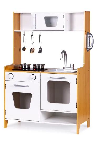 Drewniana kuchnia dla dzieci ze światłem i dźwiękiem