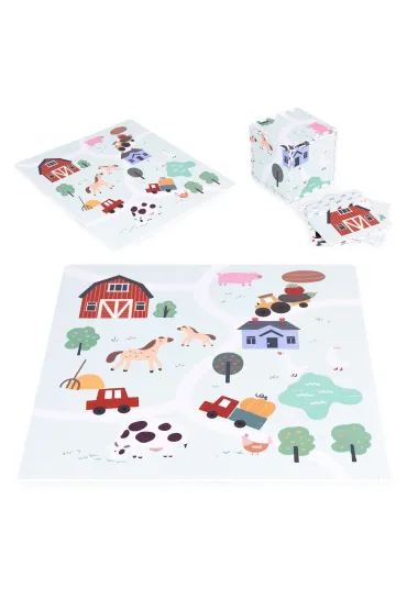 Duża mata piankowa EVA dla dzieci Farma 90,5x90,5 cm