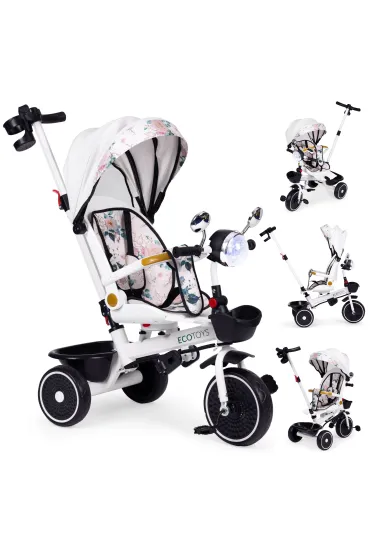 Rowerek trójkołowy dla dzieci spacerówka obracane siedzisko pchacz daszek