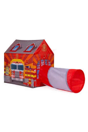 Namiot z tunelem dla dzieci domek strażaka plac zabaw