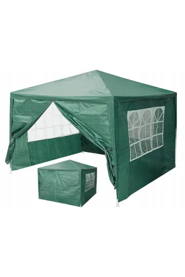 Namiot pawilon ogrodowy handlowy 3x3 m 4 ścianki zielony