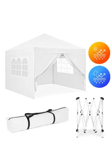 Namiot pawilon ogrodowy 3x3 m rozkładany automatycznie + 4 ścianki boczne