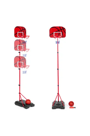 Tablica z koszem do koszykówki stojąca regulowana wysokość piłka pompka