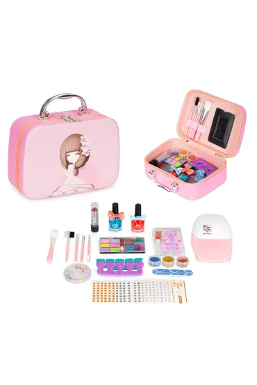 Zestaw kosmetyków dla dzieci kuferek z lusterkiem lampą UV LED