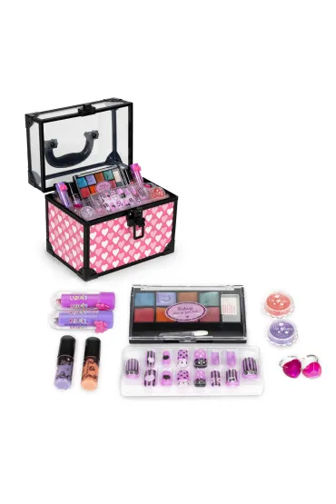 Zestaw kuferek kosmetyków do makijażu i paznokci dla dzieci