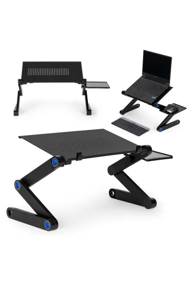 Podstawka stolik stojak pod laptop aluminiowy składany z regulacją 2 blaty