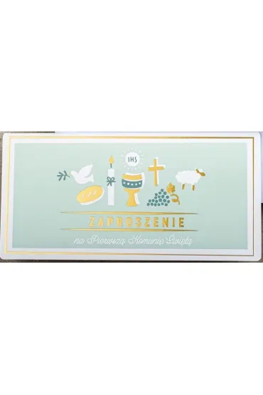 Eleganckie Zaproszenia Na Komunię Ze Złoceniem Art Nuvo