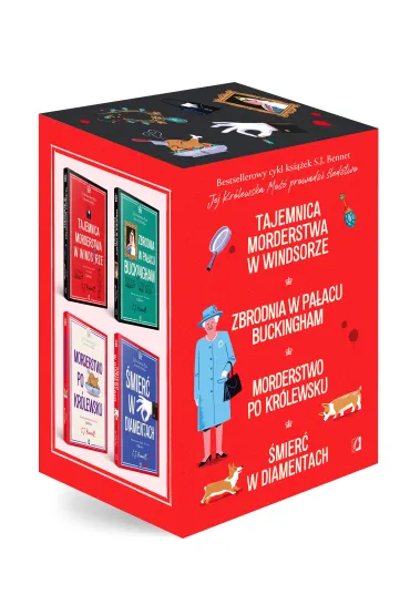 Pakiet Jej Królewska Mość prowadzi śledztwo. Tomy 1-4: Tajemnica morderstwa w Windsorze, Zbrodnia w pałacu Buckingham, Morderstwo po królewsku, Śmierć w diamentach