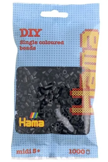 Koraliki Midi w woreczku 1000el czarne