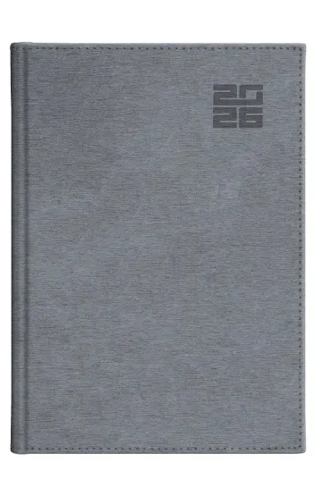 Kalendarz 2026 B5 dzienny Aluminium srebrny