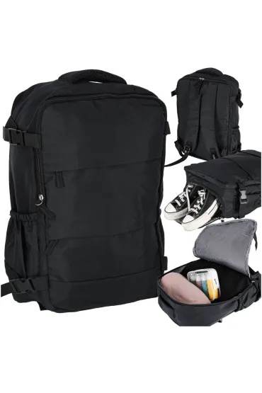 Plecak podróżny turystyczny bagaż czarny 45x30 cm