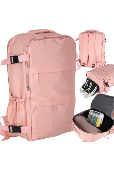 Plecak podróżny turystyczny bagaż różowy 45x30 cm