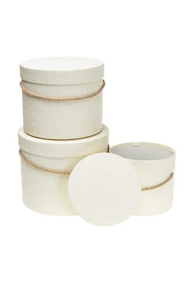 Pudełko Flower Box 3 szt biały ROZETTE