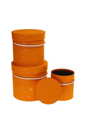 Pudełko Flower Box 3 szt pomarańczowy