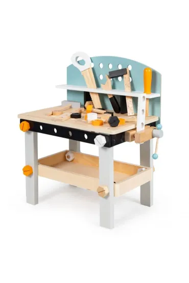 Drewniany warsztat dla dzieci stół narzędziowy 38 elementów