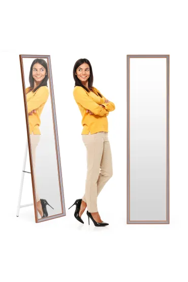 Duże lustro stojące 148 cm aluminowa rama rozstawiane