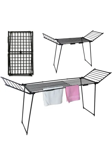 Suszarka na pranie odzież bieliznę stojąca rozsuwana balkonowa 27 metrów czarna