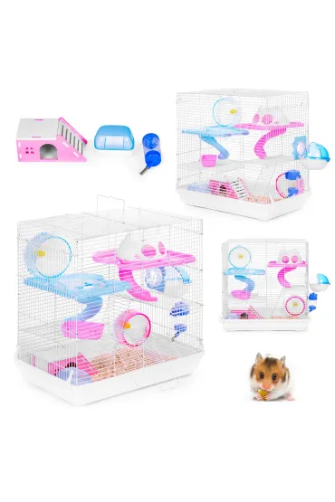 Klatka dla chomika świnki morskiej gryzoni pełne wyposażenie