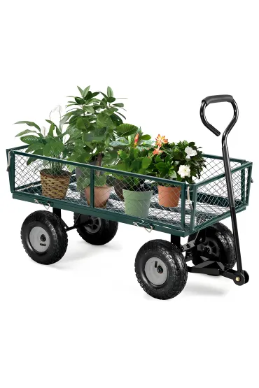 Wózek transportowy ogrodowy 200 kg otwierane burty duże pompowane koła