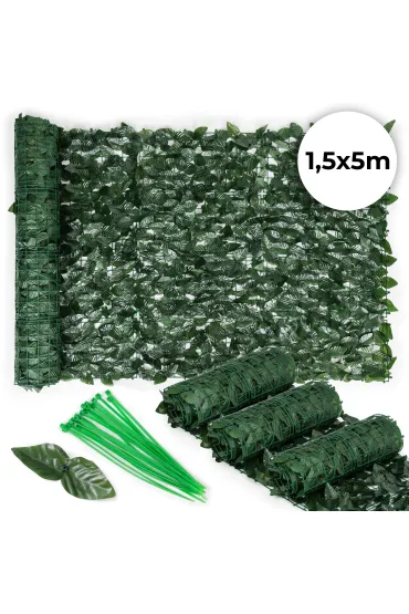 Sztuczny bluszcz żywopłot 500x150 cm zielona osłona na balkon maskująca