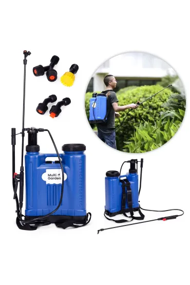 Opryskiwacz ciśnieniowy plecakowy 16L ogrodowy ręczny 2-4 bar długa lanca 4 dysze szelki