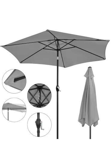 Składany parasol ogrodowy balkonowy regulowany 210 cm szary
