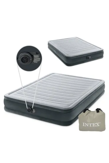 Materac dmuchany łóżko 203x152 cm z pompką dwuosobowy 67770ND